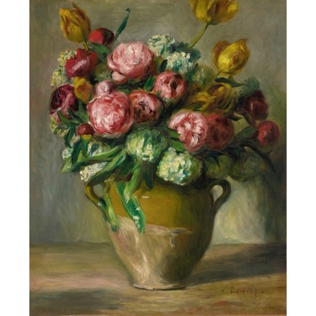  Obraz na płótnie 50x60cm Pierre-Auguste Renoir Wazon z piwoniami