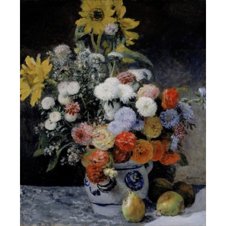  Obraz na płótnie 50x60cm Pierre-Auguste Renoir Mieszane kwiaty w glinianym dzbanie