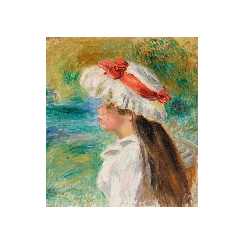  Obraz na płótnie 50x50cm Pierre-Auguste Renoir Dziewczyna w kapeluszu