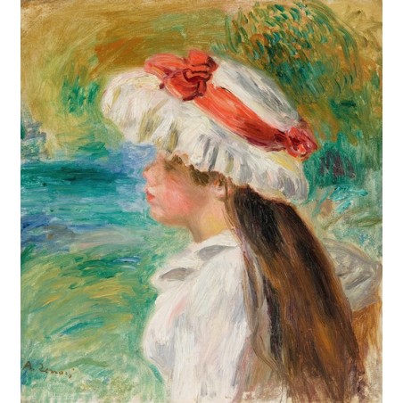  Obraz na płótnie 50x50cm Pierre-Auguste Renoir Dziewczyna w kapeluszu