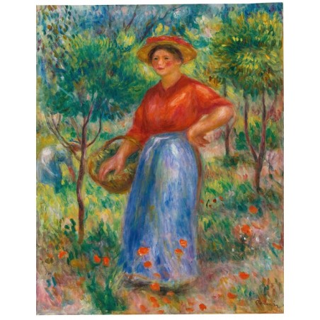  Obraz na płótnie 50x70cm Pierre-Auguste Renoir Młoda Dziewczyna z koszem