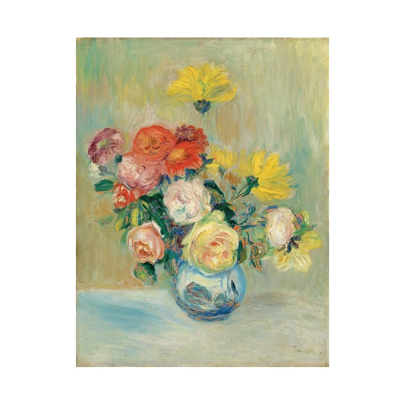  Obraz na płótnie 50x60cm Pierre-Auguste Renoir Wazon z różami i daliami