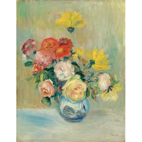  Obraz na płótnie 50x60cm Pierre-Auguste Renoir Wazon z różami i daliami