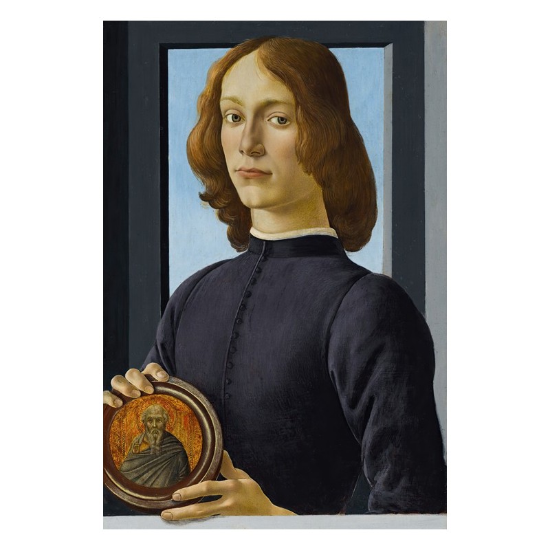  Obraz na płótnie 50x75cm Sandro Botticelli Portret młodego mężczyzny trzymającego medalion