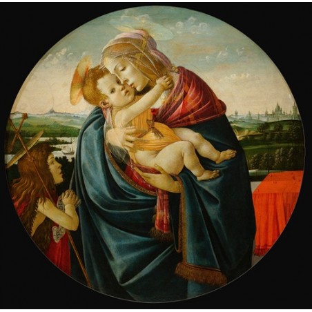  Obraz na płótnie 50x50cm Sandro Botticelli Madonna z Dzieciątkiem i św. Janem Chrzcicielem