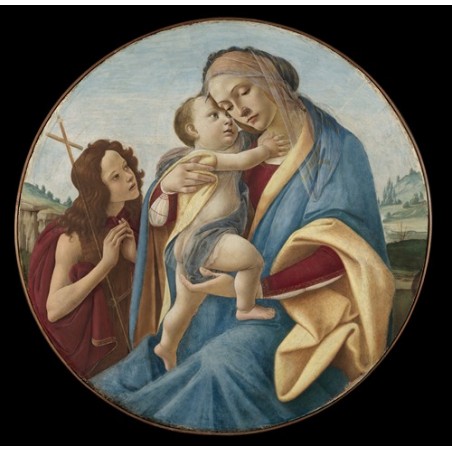  Obraz na płótnie 50x50cm Sandro Botticelli Madonna z Dzieciątkiem i młodym św. Janem Chrzcicielem