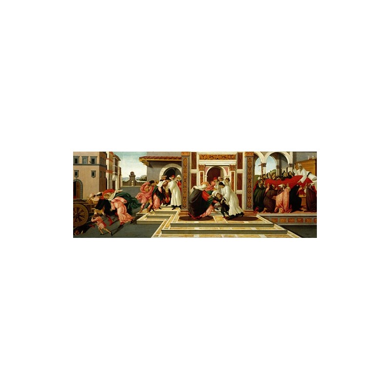  Obraz na płótnie 100x40cm Sandro Botticelli Ostatni cud i śmierć św. Zenobiusza