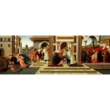  Obraz na płótnie 100x40cm Sandro Botticelli Ostatni cud i śmierć św. Zenobiusza