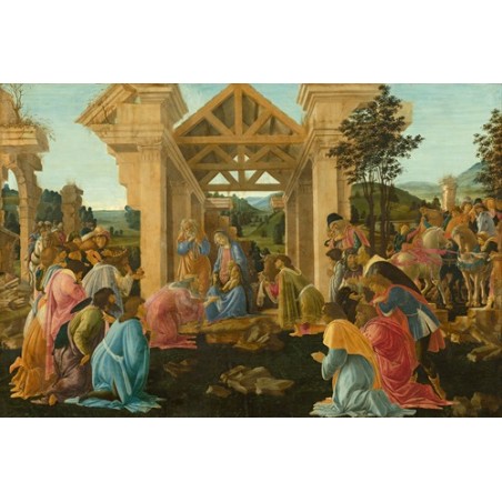  Obraz na płótnie 50x35cm Sandro Botticelli Pokłon Trzech Króli