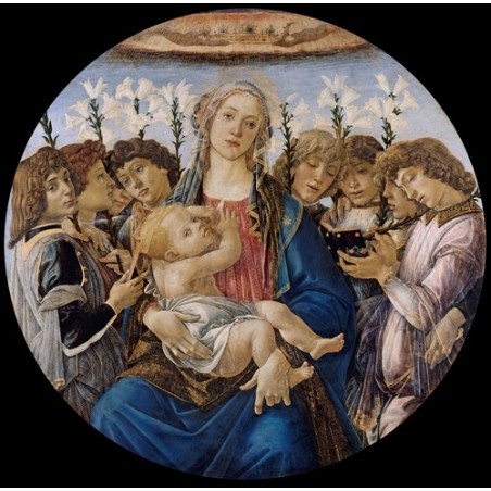 Obraz na płótnie 50x50cm Sandro Botticelli Maria z Dzieciątkiem i śpiewającymi aniołami