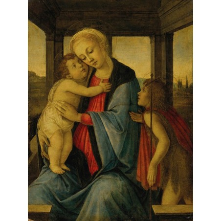  Obraz na płótnie 50x70cm Sandro Botticelli Madonna z Dzieciątkiem i małym św. Janem Chrzcicielem
