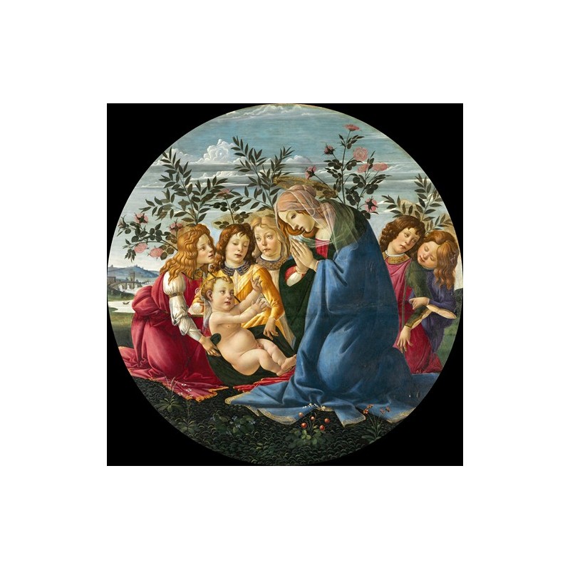  Obraz na płótnie 50x50cm Sandro Botticelli Madonna adorująca Dzieciątko z pięcioma aniołami