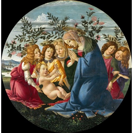  Obraz na płótnie 50x50cm Sandro Botticelli Madonna adorująca Dzieciątko z pięcioma aniołami