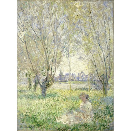  Obraz na płótnie 50x70cm Claude Monet Kobieta siedząca pod wierzbami