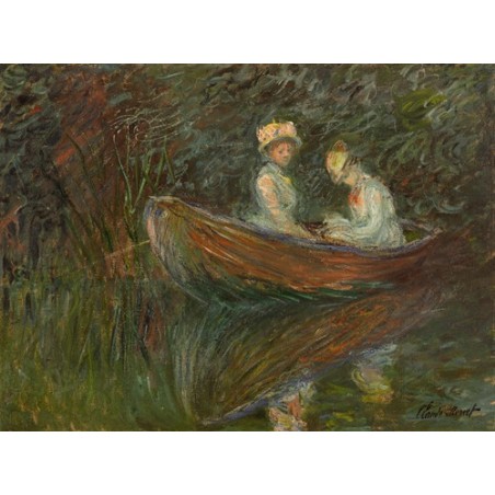  Obraz na płótnie 50x35cm Claude Monet Dwie kobiety w łódce