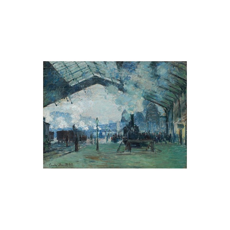  Obraz na płótnie 50x35cm Claude Monet Przyjazd pociągu z Normandii, dworzec Saint-Lazare