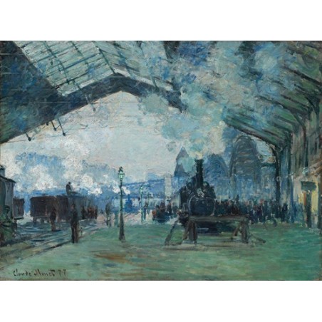  Obraz na płótnie 50x35cm Claude Monet Przyjazd pociągu z Normandii, dworzec Saint-Lazare