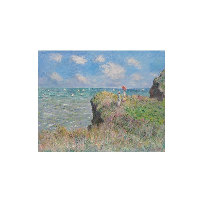  Obraz na płótnie 50x40cm Claude Monet Spacer na klifie w Pourville