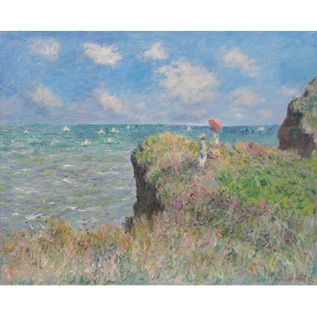 Obraz na płótnie 50x40cm Claude Monet Spacer na klifie w Pourville