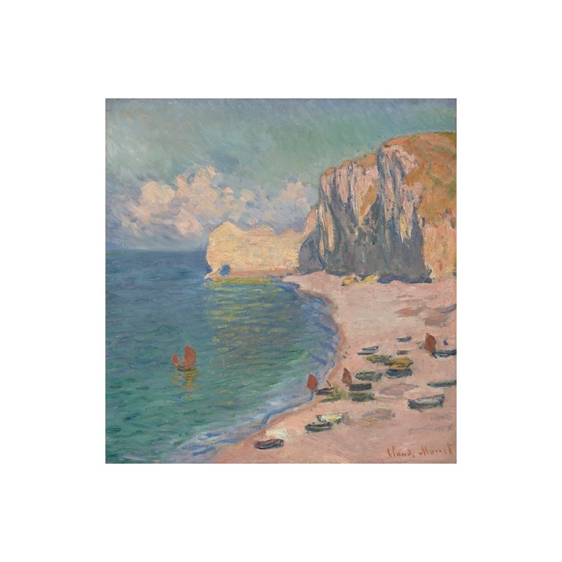 Obraz na płótnie 50x50cm Claude Monet Étretat, plaża i klif d’Amont