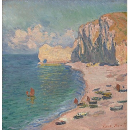  Obraz na płótnie 50x50cm Claude Monet Étretat, plaża i klif d’Amont