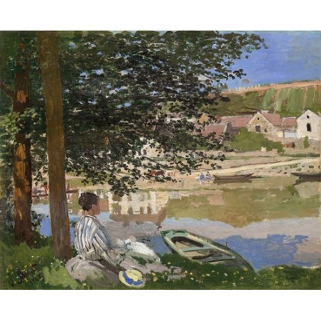  Obraz na płótnie 50x40cm Claude Monet Nad brzegiem Sekwany, Bennecourt