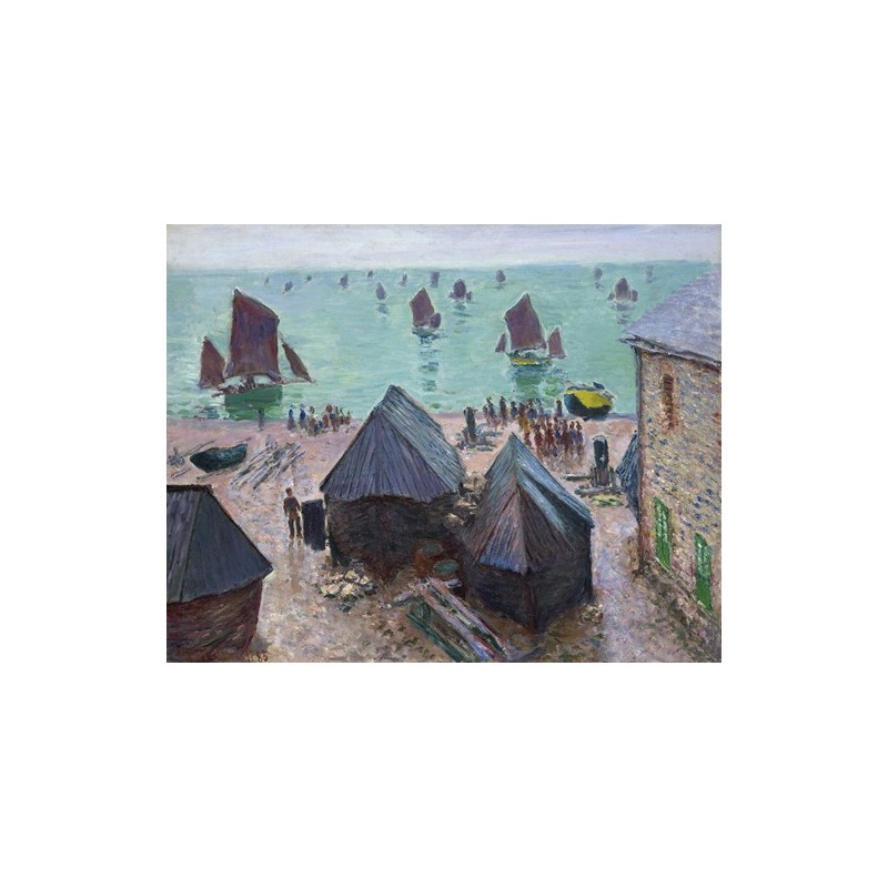  Obraz na płótnie 50x40cm Claude Monet Odpłynięcie łodzi Étretat