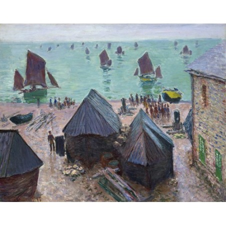  Obraz na płótnie 50x40cm Claude Monet Odpłynięcie łodzi Étretat