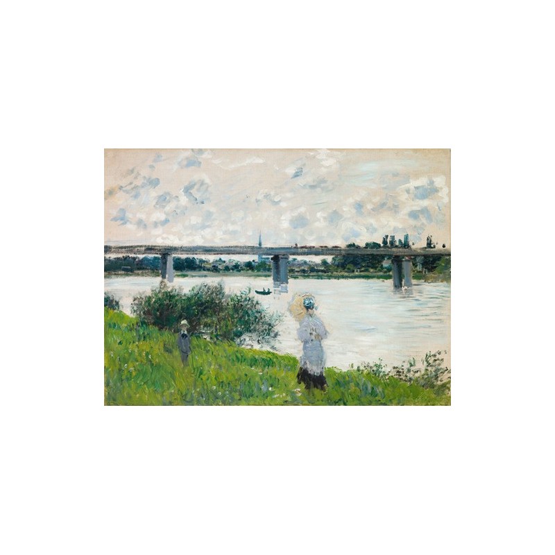  Obraz na płótnie 50x35cm Claude Monet Spacer przy moście kolejowym w Argenteuil