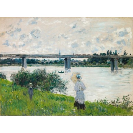  Obraz na płótnie 50x35cm Claude Monet Spacer przy moście kolejowym w Argenteuil