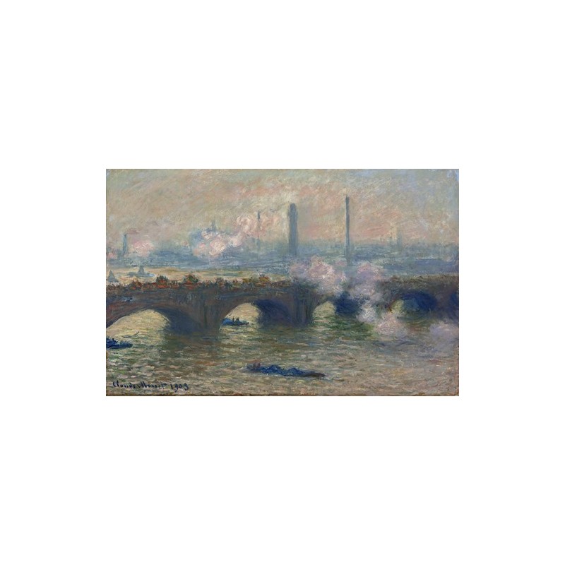  Obraz na płótnie 50x30cm Claude Monet Most Waterloo w pochmurny dzień