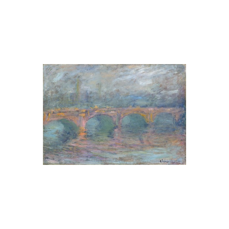  Obraz na płótnie 50x35cm Claude Monet Most Waterloo Londyn o zachodzie słońca