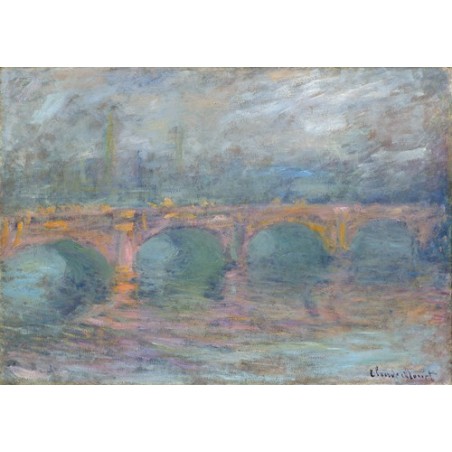  Obraz na płótnie 50x35cm Claude Monet Most Waterloo Londyn o zachodzie słońca