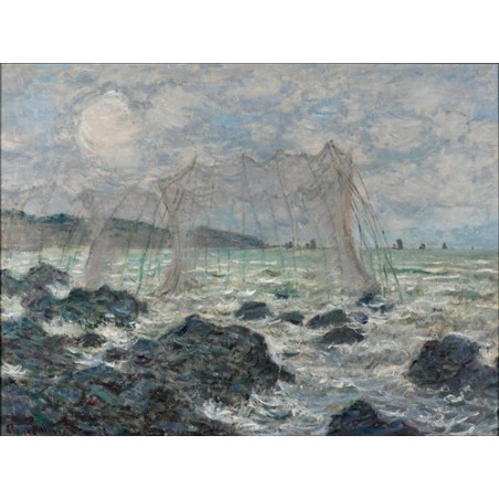  Obraz na płótnie 50x40cm Claude Monet Sieci rybackie w Pourville