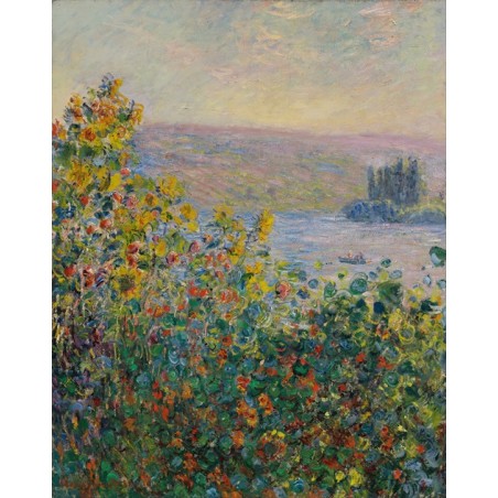  Obraz na płótnie 50x60cm Claude Monet Kwiatowe rabaty w Vétheuil
