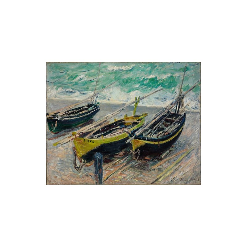  Obraz na płótnie 50x40cm Claude Monet Trzy łodzie rybackie