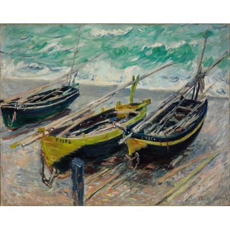  Obraz na płótnie 50x40cm Claude Monet Trzy łodzie rybackie