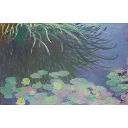  Obraz na płótnie 50x30cm Claude Monet Lilie wodne z odbiciem wysokich traw
