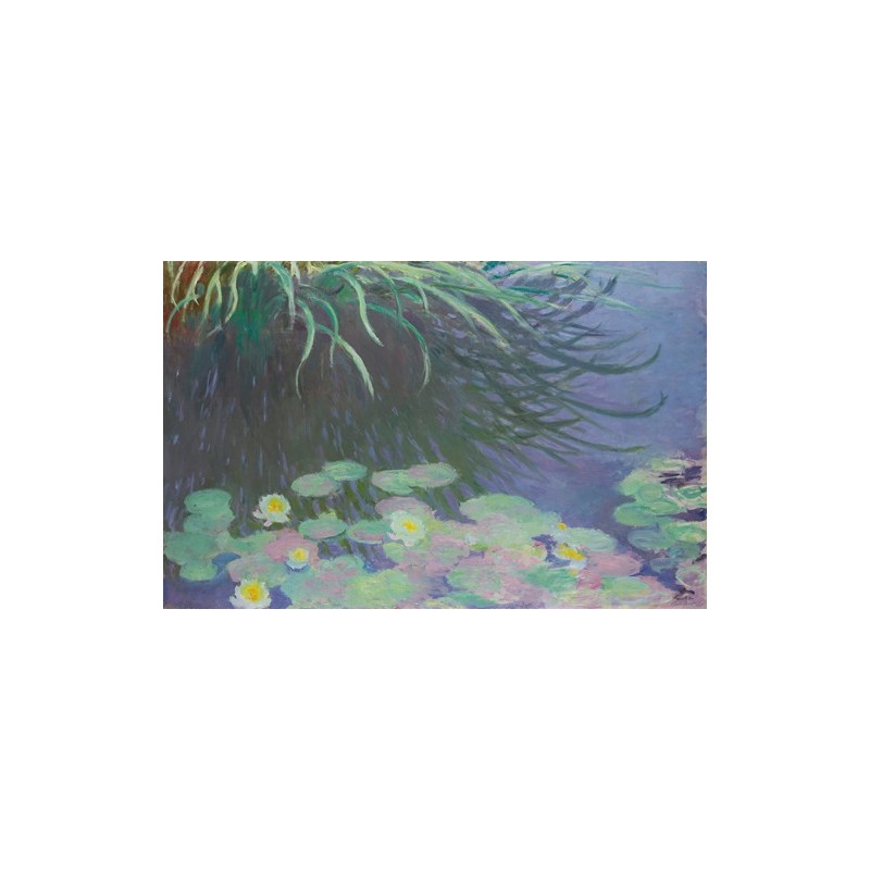  Obraz na płótnie 50x30cm Claude Monet Lilie wodne z odbiciem wysokich traw