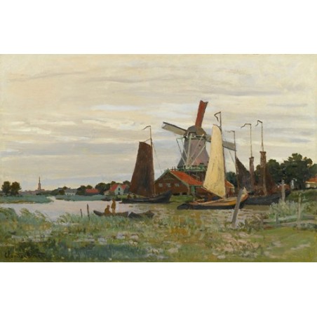  Obraz na płótnie 50x30cm Claude Monet Wiatrak w Zaandam