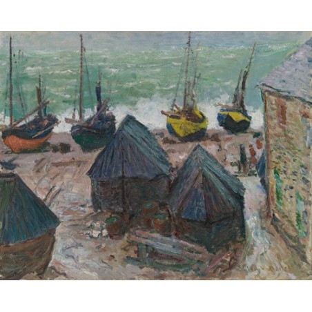 Obraz na płótnie 50x40cm Claude Monet Łodzie na plaży w Étretat
