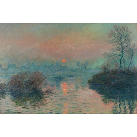  Obraz na płótnie 50x30cm Claude Monet Zachód słońca nad Sekwaną
