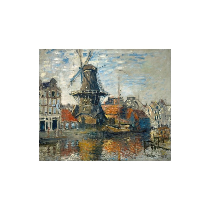  Obraz na płótnie 50x40cm Claude Monet Wiatrak nad kanałem w Amsterdamie
