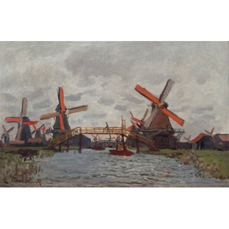  Obraz na płótnie 50x30cm Claude Monet Wiatraki w Westzijderveld koło Zaandam