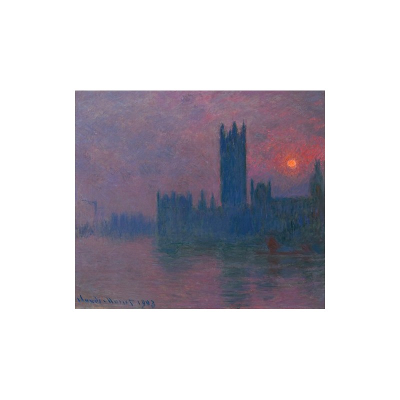  Obraz na płótnie 50x40cm Claude Monet Parlament o zachodzie słońca