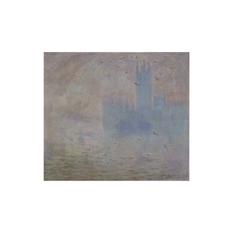  Obraz na płótnie 50x40cm Claude Monet Domy Parlamentu z mewami