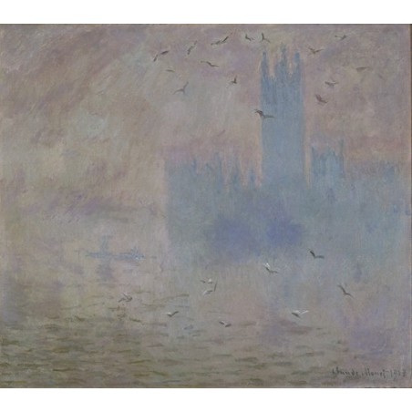  Obraz na płótnie 50x40cm Claude Monet Domy Parlamentu z mewami