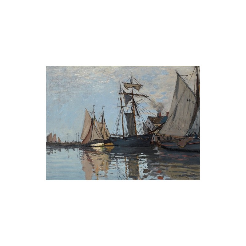  Obraz na płótnie 50x35cm Claude Monet Statki w porcie Honfleur