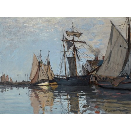  Obraz na płótnie 50x35cm Claude Monet Statki w porcie Honfleur