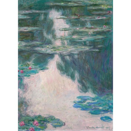  Obraz na płótnie 50x70cm Claude Monet Nenufary w pochmurny dzień
